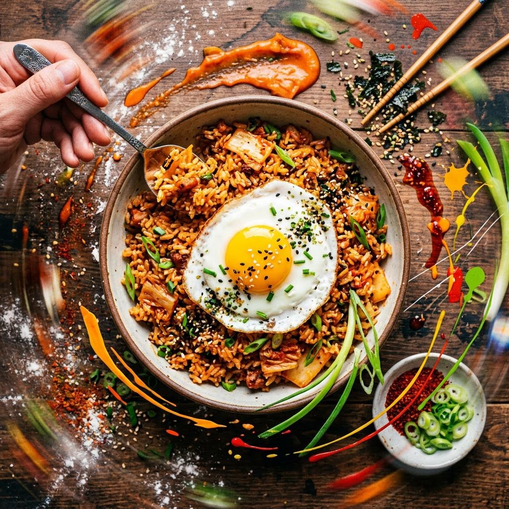 15-Minute Kinetic Kimchi Fried Rice (Bokkeumbap)