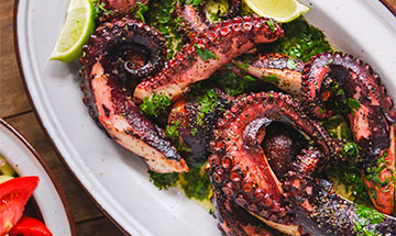 Grilled Octopus with Ancho Chile Sauce Grilled Octopus with Ancho Chile Sauce